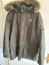 KARRIMOR Winterjacke, Gr. XL, olivgrün, wasserabweisend, Kapuze mit Fellkragen