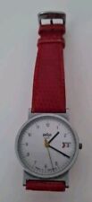 Designklassiker, BRAUN Armbanduhr Type 3802, rotes Lederarmband, 1990er Jahre