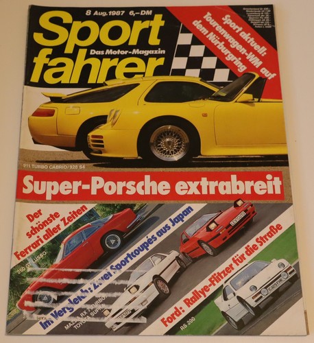 Sportfahrer 1987 porsche - sportfahrer, 8/1987