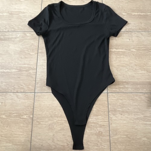 Damen body kurzarm schwarz - body,