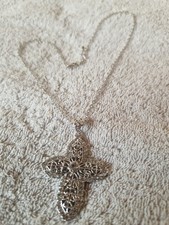 Kreuz Kette Silber Strass