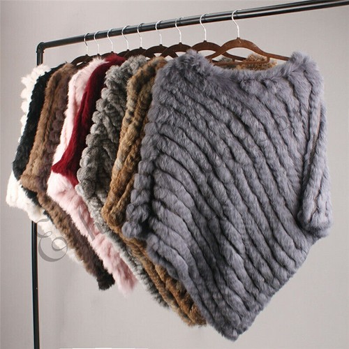 Echtes kaninchen pelz poncho - echtes,