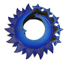 Wandspiegel Sonne Mond & Sterne handbemalt