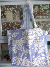 Shopper Strandtasche Tasche Stofftasche groß Blau/weiß handmade  Sommer-2-