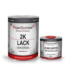 2K Acryl Autolack RAL 9005 schwarz 1L + 0,5 Liter Härter im Set glänzend