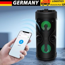 Bluetooth 5.0 Lautsprecher RGB Subwoofer Musikbox Boombox Party LED mit Gurt