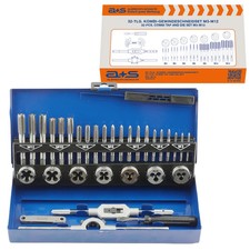 32 tlg. Gewindeschneid Satz metrisch M3-M12 Handgewindebohrer Gewindeschneider