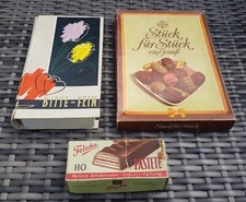 3x Pappschachtel alt Schokolade Pralinen Felsche Leipzig Süsswaren Delitzsch DDR