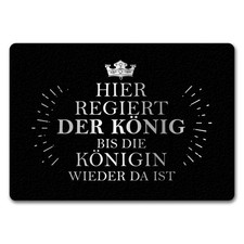 Hier regiert der König Fußmatte randlos mit Krone Motiv Fußmatte Fussmatte