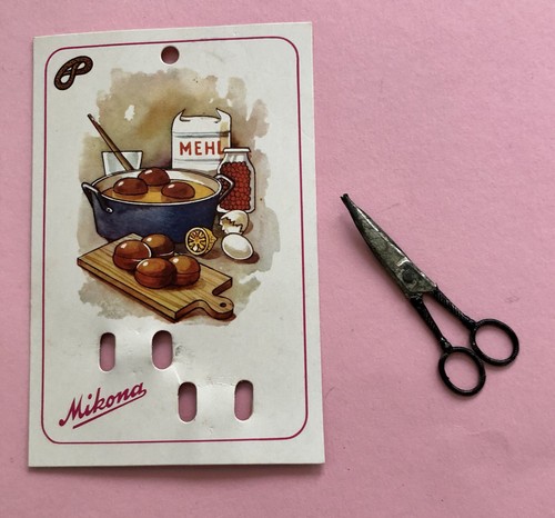 Antike miniatur schere zinn - miniatur, schere,