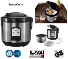 SILVERCREST Reiskocher 400 Watt mit Dampfgareinsatz Reis Kocher Dampfgarer NEU