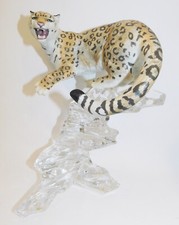 Porzellanfigur schneeleopard - porzellanfigur,