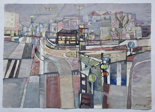 Gemälde tempera landschaft - tempera,