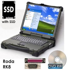 RUGGED NOTEBOOK RODA RK8 RK886EX SSD RS-232 LPT PARALLEL PCMCIA WINDOWS XP RO3