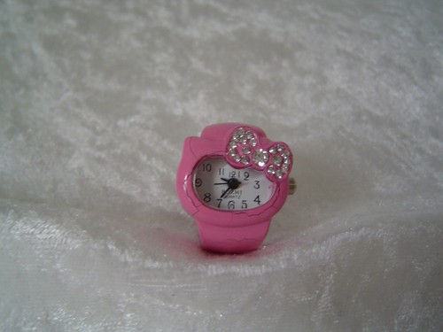Ring uhr straß rosa - -,