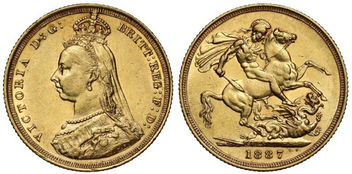Victoria 1887 sovereign - victoria, 1887-s