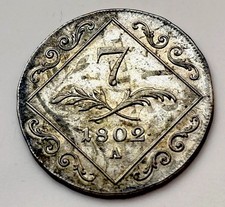 Haus Habsburg 7 Kreuzer 1802 A Wien Franz II 1792-1835  Her.884 F.VZ