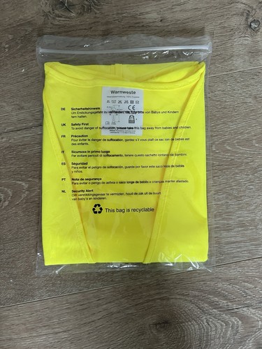 Warnweste gelb verpackt - gelb,