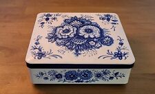 Alt Metall Blechdose Blech Dose Motiv blau weiß Gebäckdose Tee-dose