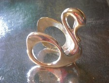 6 Schwan Serviettenring Serviettenhalter Tisch Deko Accessoire versilbert edel