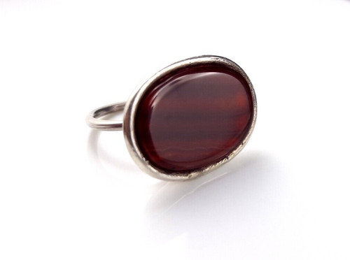 Ring silber achat rohling - ring,