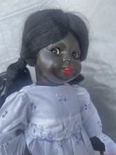 König & Wernicke 1930er Jahre antike dunkelhäutige Puppe mit Schelmenaugen