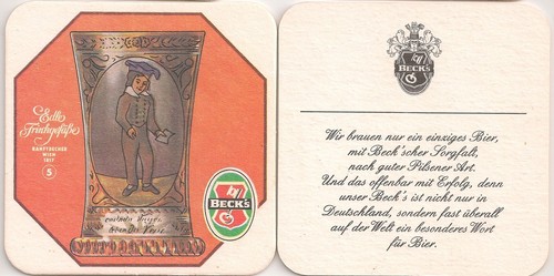 Beck bier alter bierdeckel - beck's,