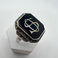 Antiker Siegelring mit Onyx 830er Silber Handarbeit Unikat Gr. 69 signet ring