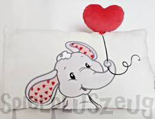 Nici 61490 LOVE Elefant mit Herz Kissen Plüsch rechteckig 43x25cm