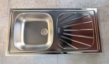 Einbauspüle 86 x 43,5 cm, 1 Becken Edelstahl reversibel - LAGERAUFLÖSUNG