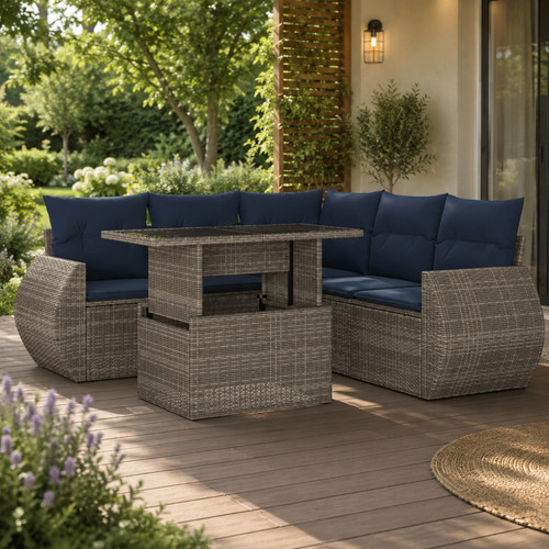 6tlg gartensofa set polyrattan - gartensofa,