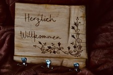 Schlüsselbrett Holz, 6 Haken