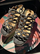 WOZ? Wedges/Plateau Sandalen /Espadrilles /Schwarz/Silber Gr.38