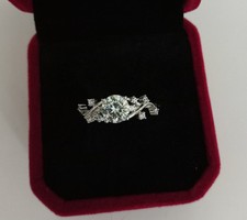 Moissanit Ring - insgesamt 1  ct - 925 Silber - Gr. 57 (8)