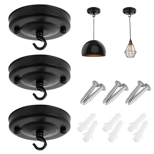 3pcs deckenbaldachin schwarz - 3pcs,