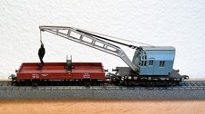 Märklin H0 Güterwagen 4611 DB Kranwagen Krupp Ardelt mit Stütze + Schutzwagen