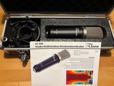 The T.bone Studio Mikrofon SC-450 Großmembranmikrofon inkl. Spinne. Wie Neu.