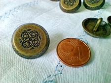 Konvolut Knöpfe in Knopfröhrchen, mit Steg, 18 mm, bronzefarben, N E U - Metall