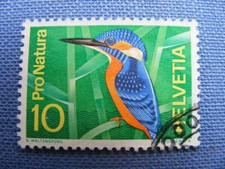 Briefmarke Motiv Tiere aus Sammlung gestempelt Schweiz Helvetia Vogel pro Natura