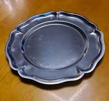Servierplatten Edelstahl silber. Kellerfund 25 cm Durchmesser