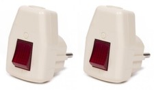 2x Schukostecker mit Schalter
