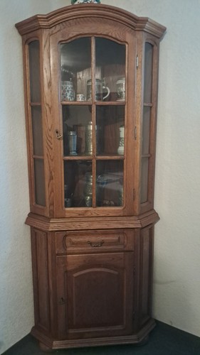 Eckvitrine eiche rustikal - eiche,