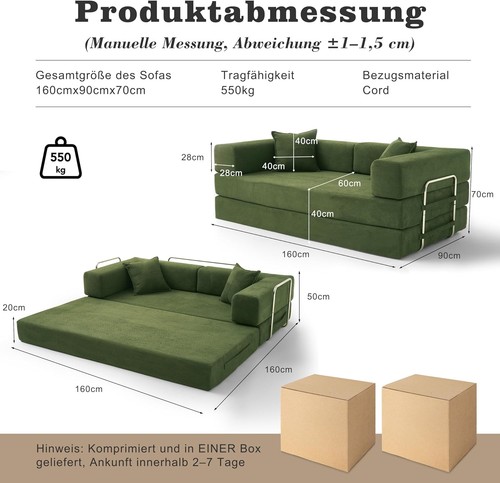 Premium rahmenloses schlafsofa - rahmenloses,