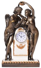 Uhr Cupid & Psyche Skulptur Tischuhr Regency Kommodenuhr Antik Kaminuhr Retro