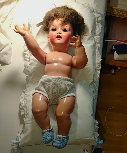 Antike große babypuppe - große,