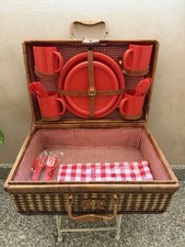 Weidenkorb Koffer Picknick Set