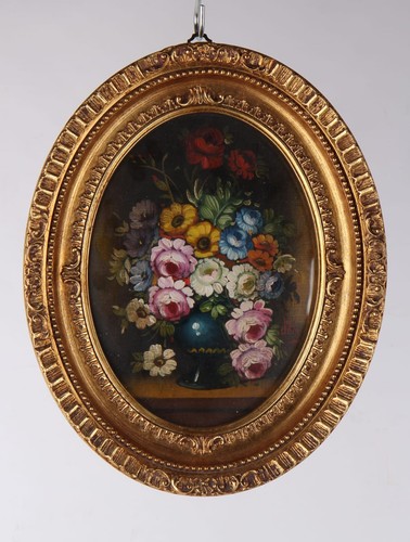 Ovales blumenstillleben - ovales,