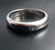 925 Sterling Silber Ehering London blauer Topas Edelstein Damen Trauring