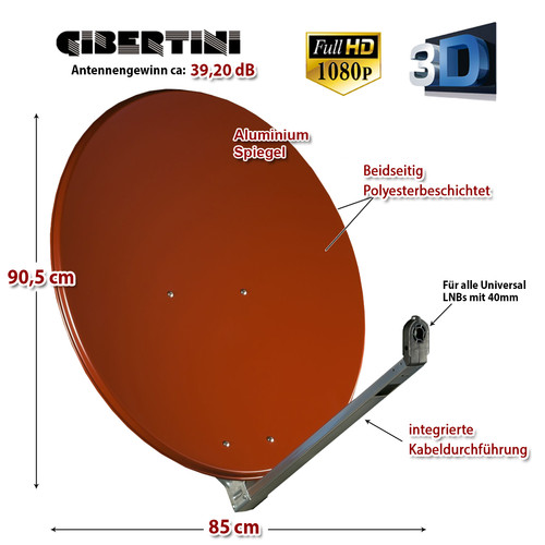 Gibertini sat antenne 85cm alu - antenne,
