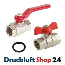 Kugelhahn Absperrhahn Absperrventil Dichtring Druckluft Wasser 1/4" - 1"  IG/IG